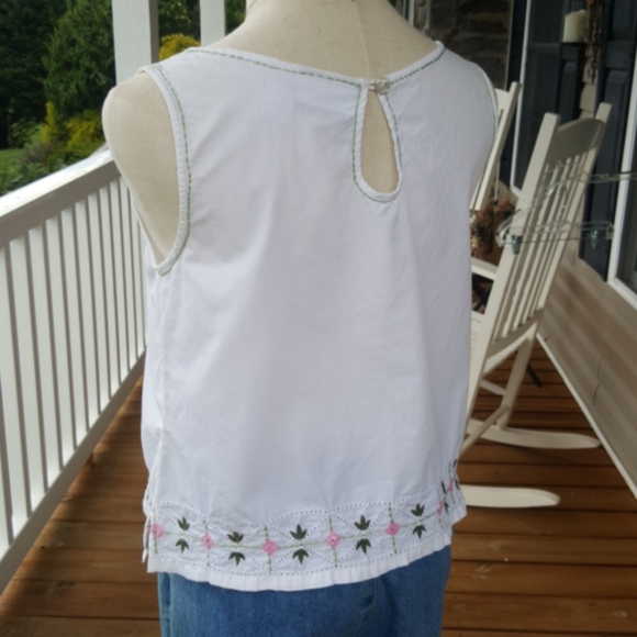 Liz Claiborne ♡ Sweet Vintage 2pc Embroidered Sleeveless Top SP | Jean Capris 2P - Picture 12 of 17